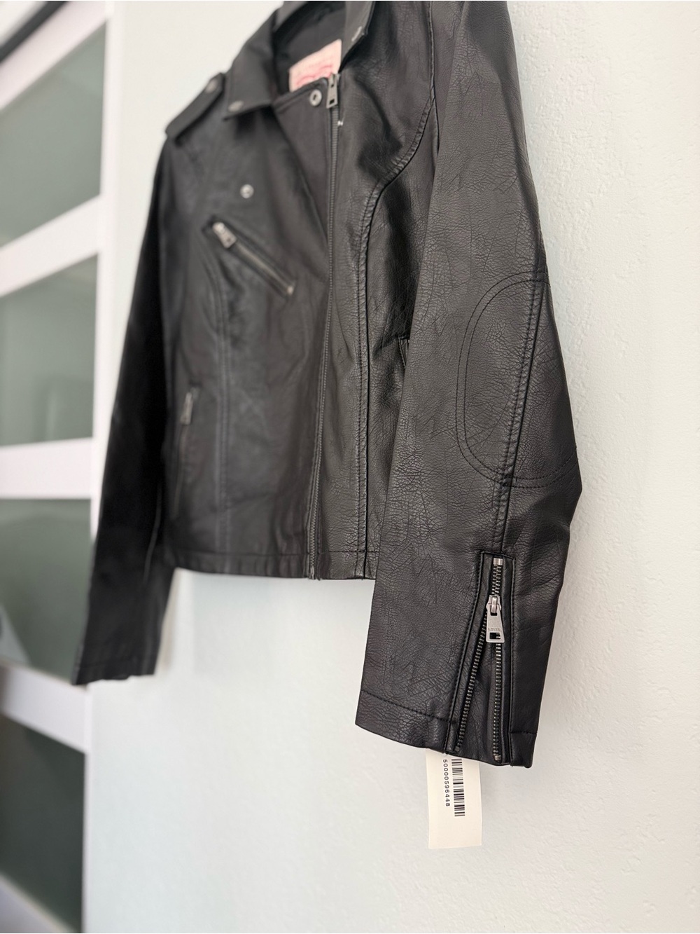 Levi's Black Leather Moto Jacket for Women